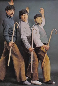 La charanga del Tío Honorio. De izquierda a derecha: Luis Gómez Escolar, Julio Seijas y Honorio Herrero.